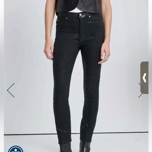 7 For All Mankind B(air) High-Waisted Skinny in Coated Black